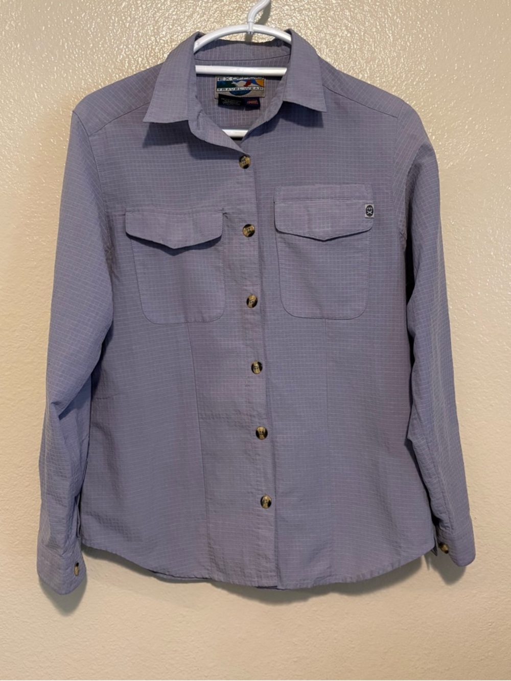 Vtg 90s ExOfficio Women's Travel Wear  Long Sleeve  Button Up Hiking Shirt Sz 6